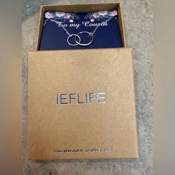NEW IN Box IEFLIFE Necklaces Infinity Circle Necklace-Cousin Necklace - Picture 4 of 9
